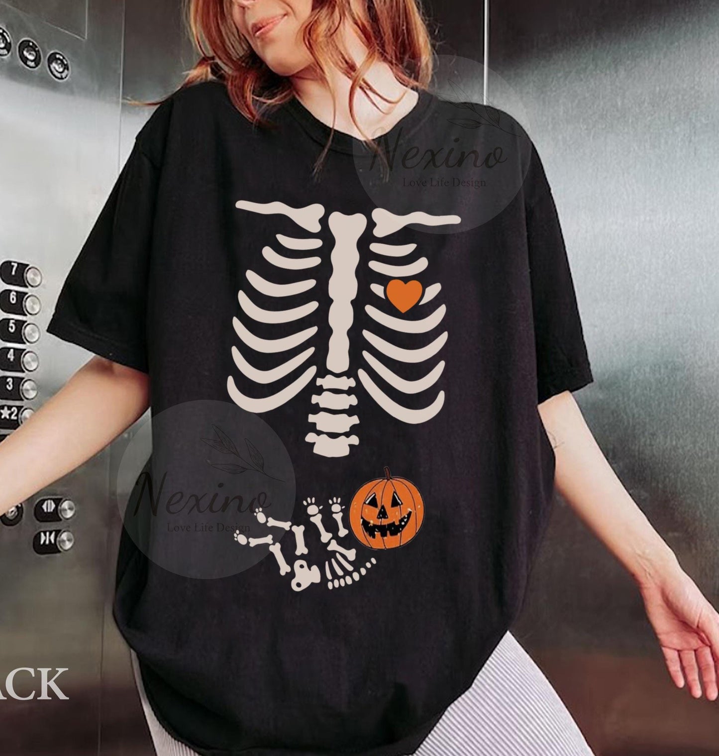 Skeleton Halloween Maternity Shirt, Funny Pregnancy Announcement Shirt Pregnant Women Costume, Fall New Mom Sweater, Mommy to Be, Skeleton Pregnancy