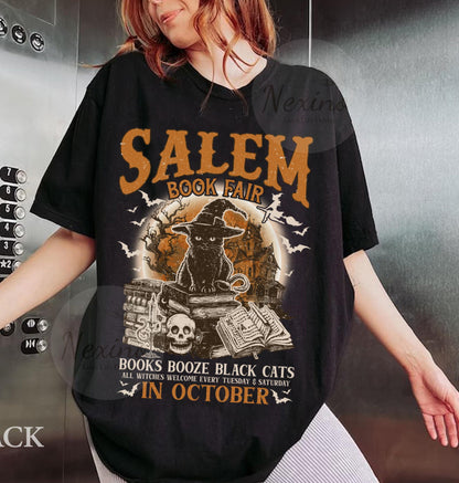 Salem Book Fair Shirt, Bookish Halloween Shirt, Spooky Reader Shirt, Funny Book Lover, Salem Witches Shirt, Spooky Season Thriller Reader