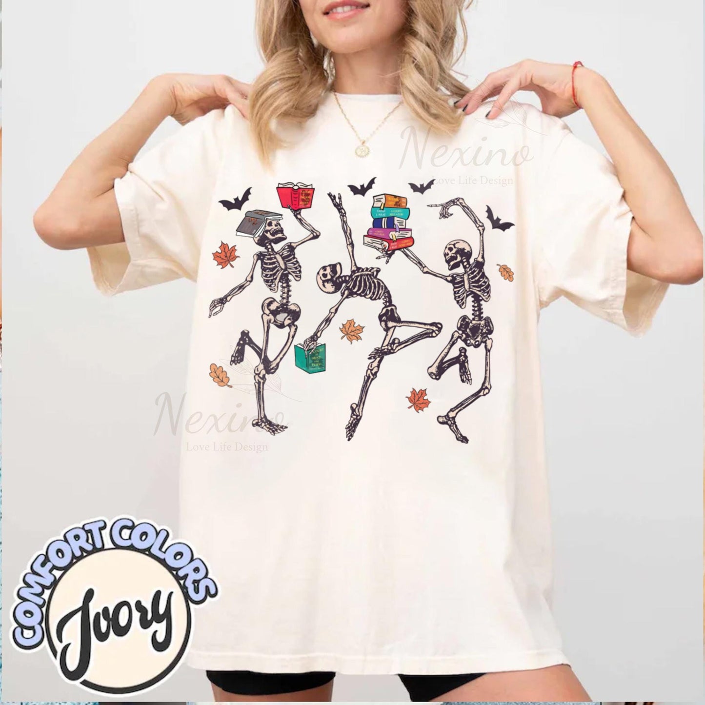 Acotar Dancing Skeleton Shirt, Acotar tshirt, Bookish Skeleton shirt, Throne of Glass, SJM Book Reader, Book Ghosts tee, SJM Halloween shirt