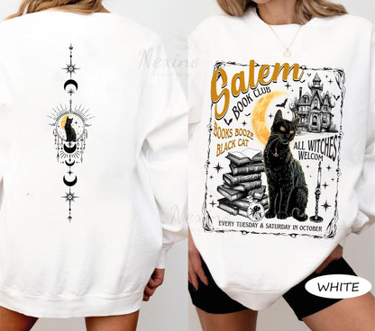 Salem Book Club Shirt for Spooky Reader, Funny Book Lover Halloween Tee, Salem Witches Spooky Season Shirt for Bookworm Halloween Witchy Shirt