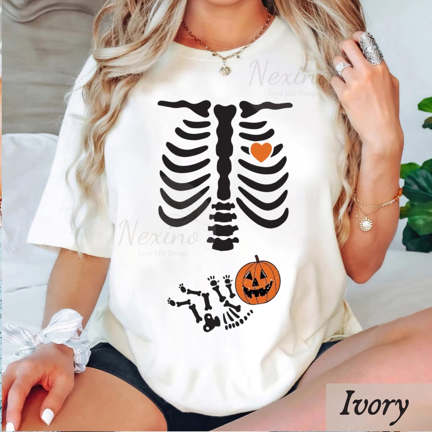 Skeleton Halloween Maternity Shirt, Funny Pregnancy Announcement Shirt Pregnant Women Costume, Fall New Mom Sweater, Mommy to Be, Skeleton Pregnancy