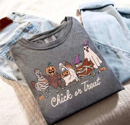 Halloween Chick or Treat Shirt, Halloween Chicken Shirt, Halloween Funny Chicken Sweatshirt, Ghost Chicken Sweatshirt, Chicken Lovers Shirt