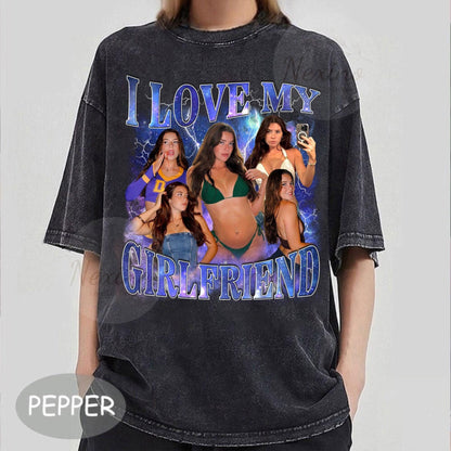 Custom Girlfriend Bootleg Shirt, Boyfriend Shirt, Shirt With Girlfriend Face, Custom Photo Vintage Tshirt, Custom Image Wife, Husband Shirt