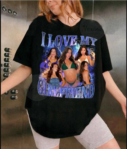 Custom Girlfriend Bootleg Shirt, Boyfriend Shirt, Shirt With Girlfriend Face, Custom Photo Vintage Tshirt, Custom Image Wife, Husband Shirt