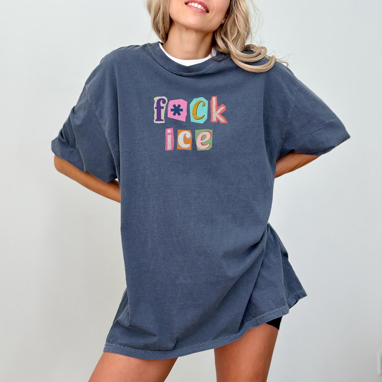F*ck Ice Magazine Letters Unisex Comfort Colors Tee, Anti Trump Shirt, Anti Maga, FDT, Protect Immigrants, No Human Is Illegal, Leftist