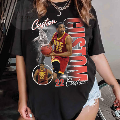 Custom Basketball T-shirt, Custom Player Shirt, Custom Football Shirt, Custom Baseball Shirt, Bootleg Player Shirt, Team Name, School Name