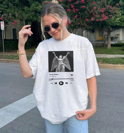 Custom Song Name Shirt And Photo Shirt, Custom Artist Name Shirt, Custom Song Name Shirt, Comfort Colors Favorite Song Tee, Music Player Tee