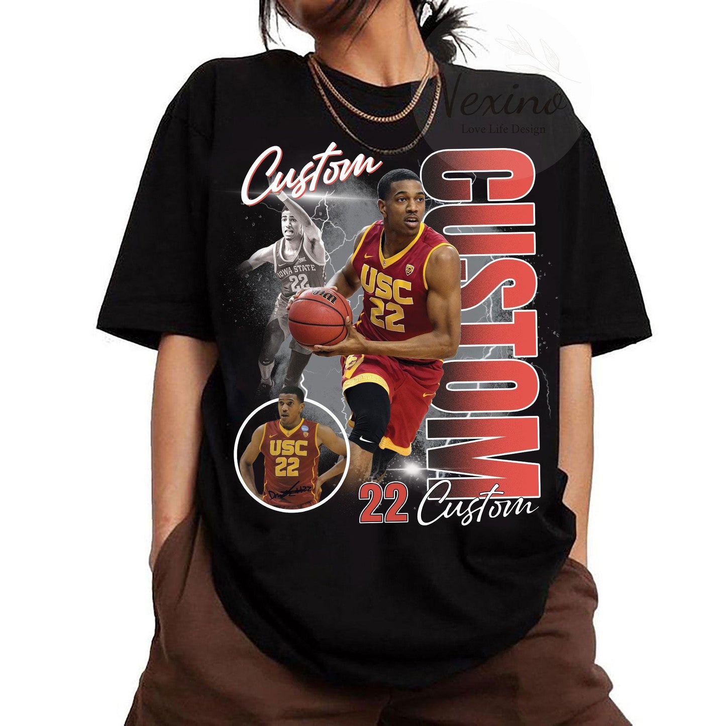 Custom Basketball T-shirt, Custom Player Shirt, Custom Football Shirt, Custom Baseball Shirt, Bootleg Player Shirt, Team Name, School Name