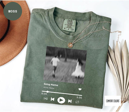 Custom Song Name Shirt And Photo Shirt, Custom Artist Name Shirt, Custom Song Name Shirt, Comfort Colors Favorite Song Tee, Music Player Tee