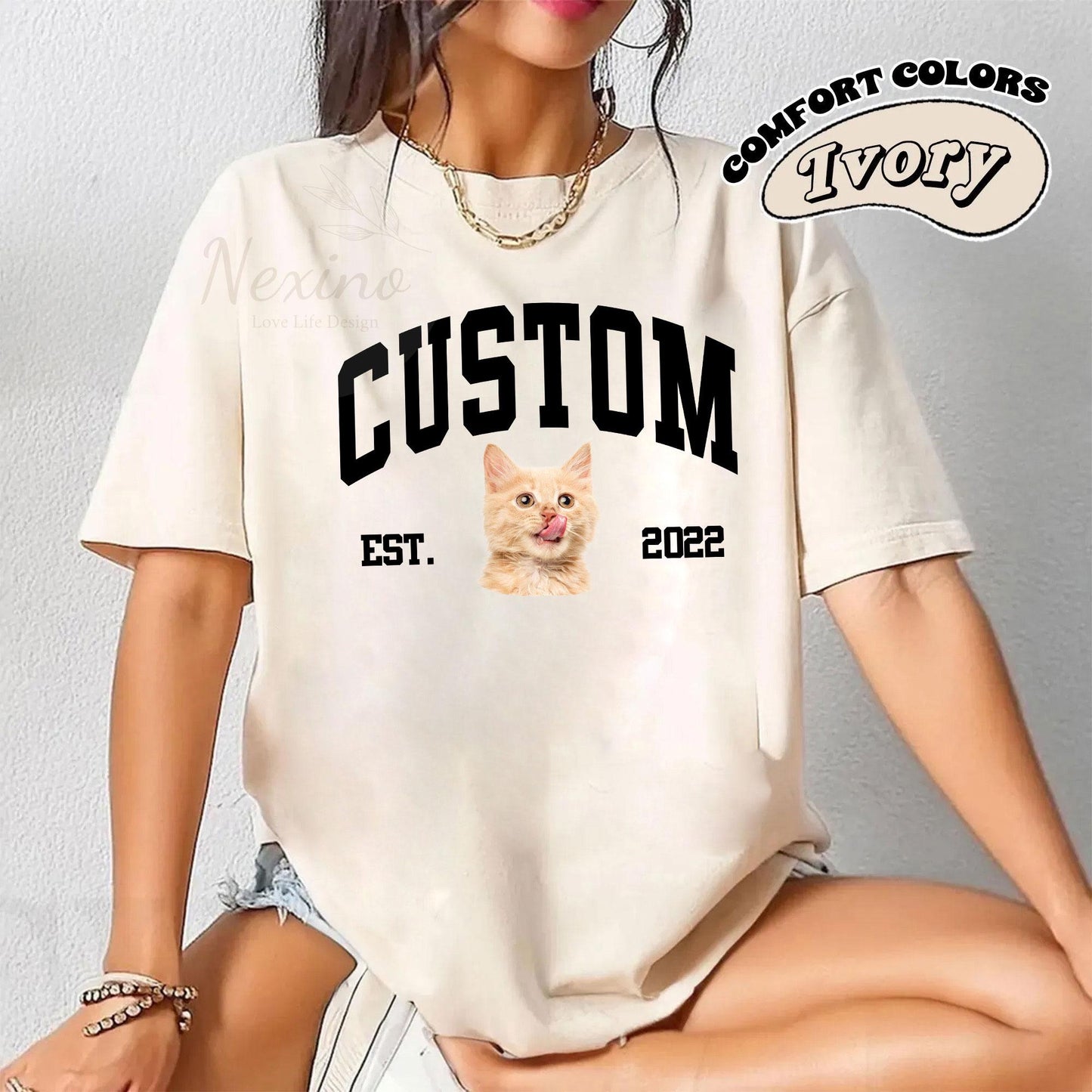 Custom Vintage Pet Unisex T-shirt, Pet Photo + Name Custom Personalized Dog, Shirts for Humans, Custom T-shirt, 90's Dog Owner Shirt