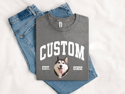 Custom Vintage Pet Unisex T-shirt, Pet Photo + Name Custom Personalized Dog, Shirts for Humans, Custom T-shirt, 90's Dog Owner Shirt