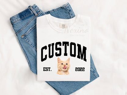 Custom Vintage Pet Unisex T-shirt, Pet Photo + Name Custom Personalized Dog, Shirts for Humans, Custom T-shirt, 90's Dog Owner Shirt