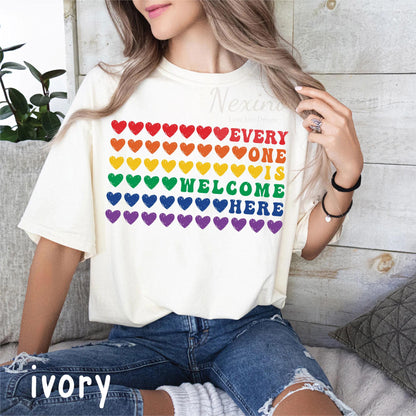 Everyone Is Welcome Here Shirt, LGBT Shirt, Support Lgbt, LGBT Love Shirt, Pride Month Tee, Lgbt Rainbow, Lesbian Shirt, Gay Pride Tee