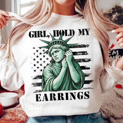 Girl Hold My Earrings shirt, anti Trump shirt, FDT Shirt, Fir Dogwood Tamarack Shirt, Anti-Trump Nature Tee, National Park Style Shirt