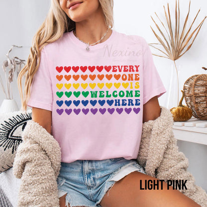 Everyone Is Welcome Here Shirt, LGBT Shirt, Support Lgbt, LGBT Love Shirt, Pride Month Tee, Lgbt Rainbow, Lesbian Shirt, Gay Pride Tee