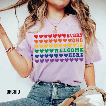 Everyone Is Welcome Here Shirt, LGBT Shirt, Support Lgbt, LGBT Love Shirt, Pride Month Tee, Lgbt Rainbow, Lesbian Shirt, Gay Pride Tee