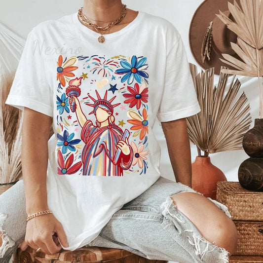 Retro 4th of July Shirt, Statue of Liberty Tee, Vintage USA T-Shirt, Independence Day Shirt, American Pride Tee, Liberty 4th July Shirt