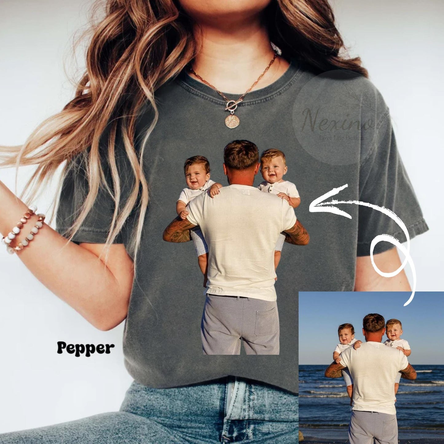 Custom Photo Shirt for Dad, Father's Day Tshirt, Personalized Dad Portrait Shirt, Fathers Day Gifts, Dad Birthday Gifts, Gift for Husband