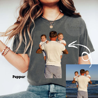 Custom Photo Shirt for Dad, Father's Day Tshirt, Personalized Dad Portrait Shirt, Fathers Day Gifts, Dad Birthday Gifts, Gift for Husband
