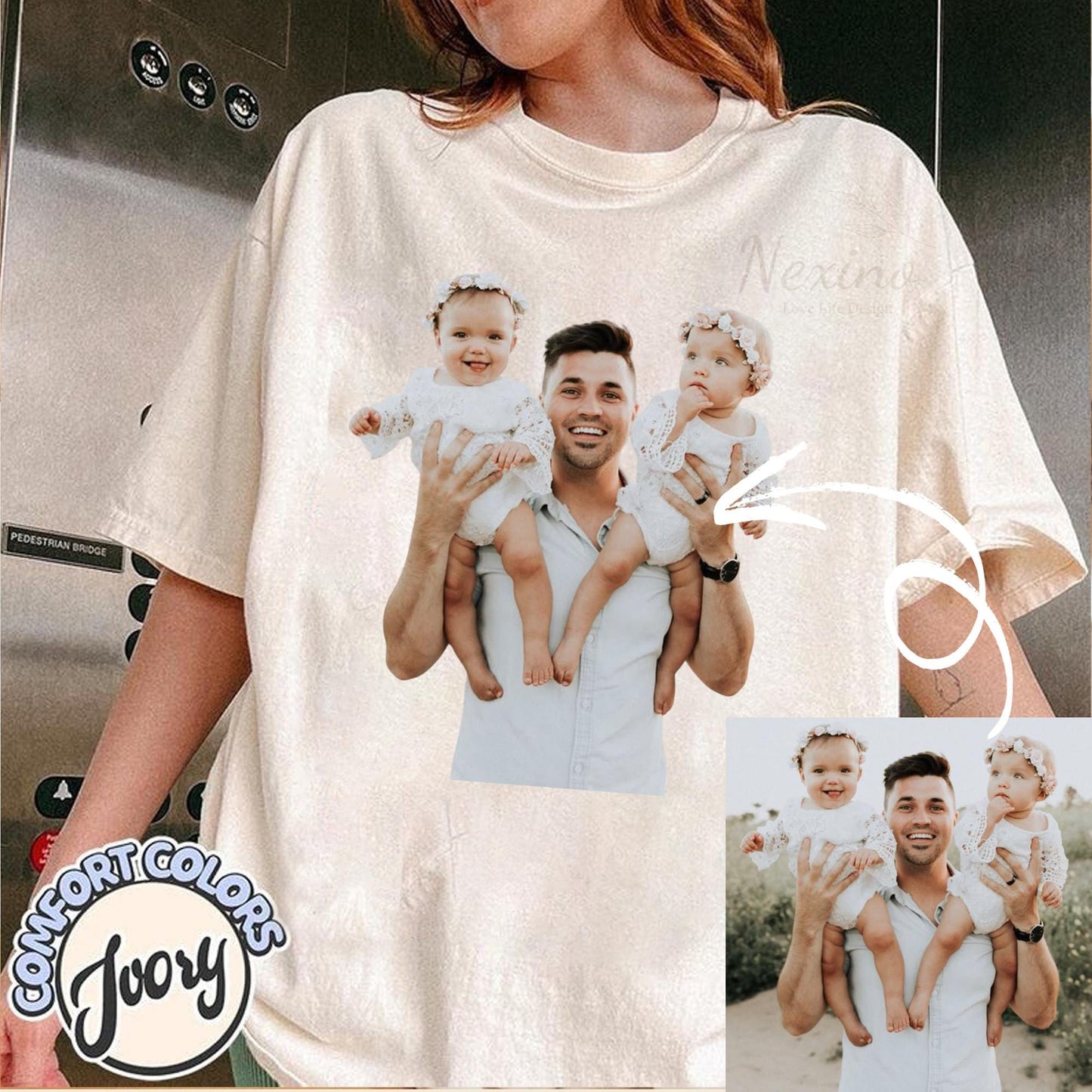 Custom Photo Shirt for Dad, Father's Day Tshirt, Personalized Dad Portrait Shirt, Fathers Day Gifts, Dad Birthday Gifts, Gift for Husband