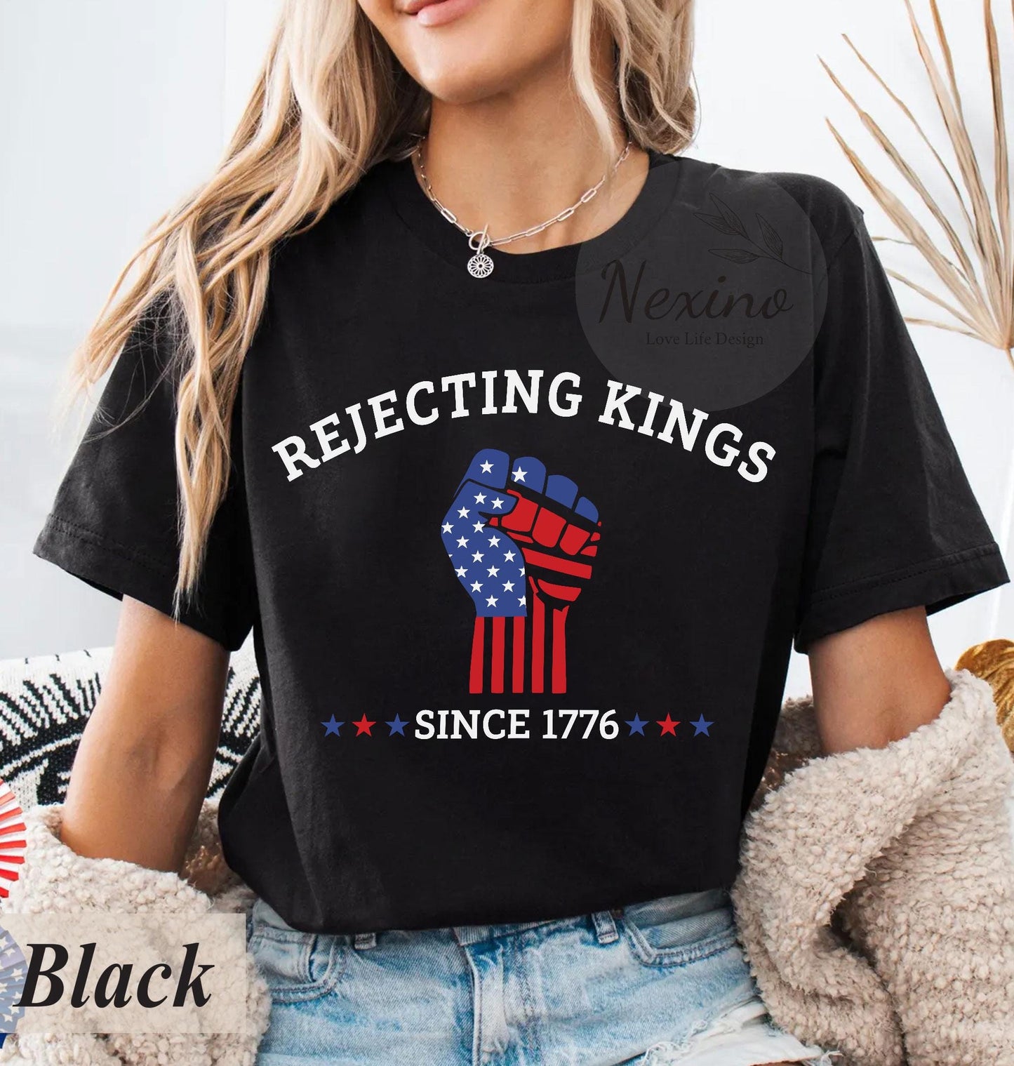 Rejecting Kings Shirt, Since 1776 Shirt, No Kings In America Shirt, Pro Democracy Shirt, Anti Authoritarian Tee, Anti Maga Anti Trump Shirt