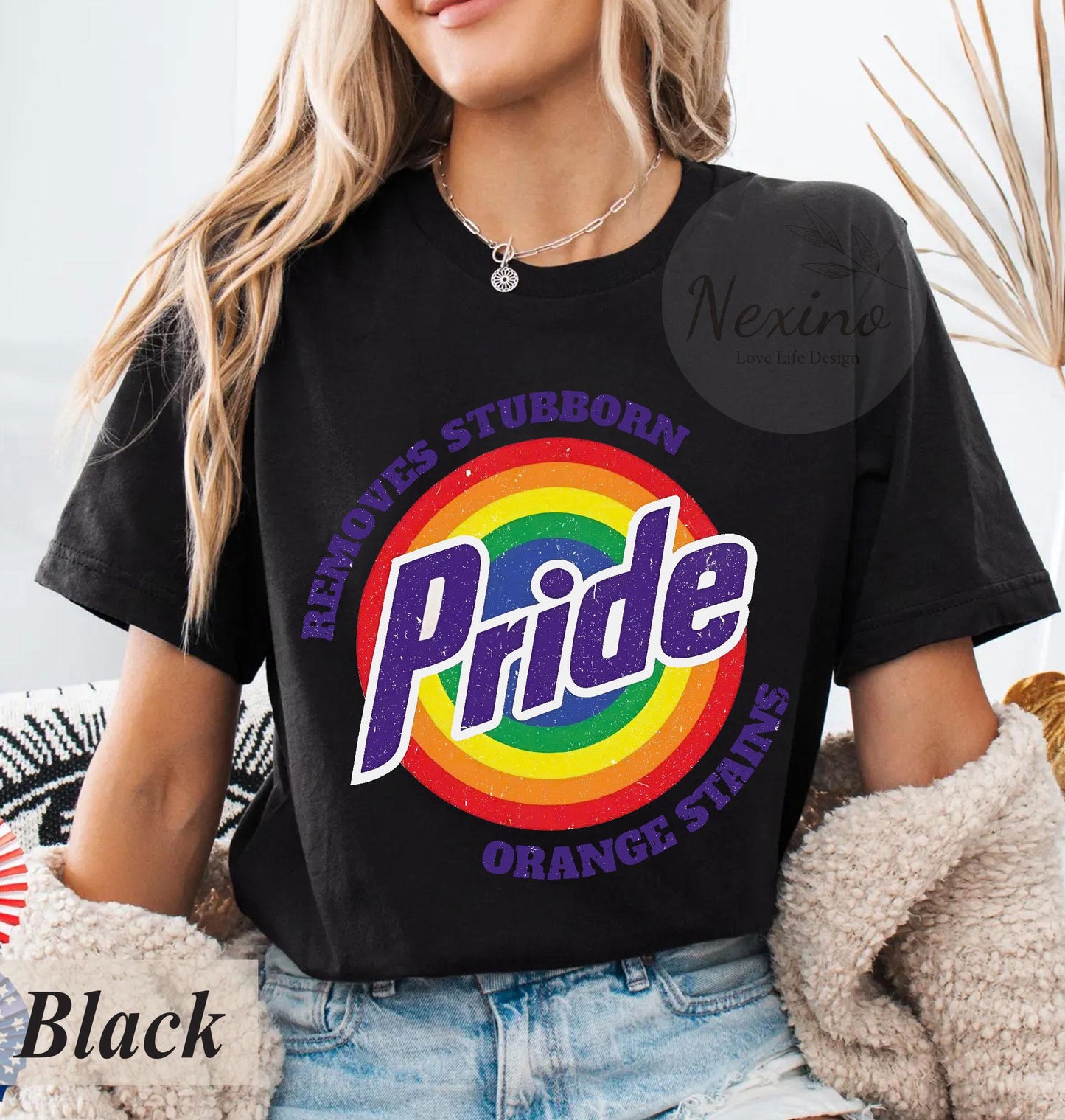 Removes Stubborn Orange Stains Pride T Shirt, Funny Anti Trump LGBTQ Tee, Fuck Trump, Progressive Political Feminist T-Shirt, Pride Shirt