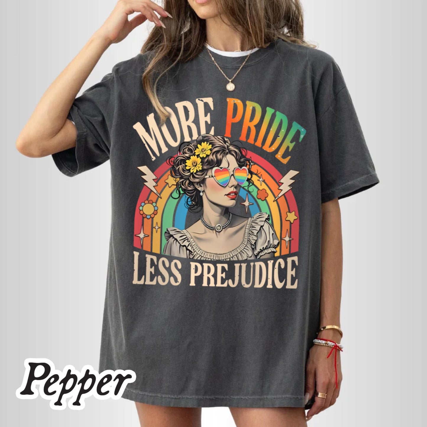 More Pride Less Prejudice Shirt, LGBTQ Shirt, Proud Ally Shirt, Pride Month Shirt, LGBTQ Sweatshirt, LGBTQ Gift, Pride Parade, Lesbian Shirt