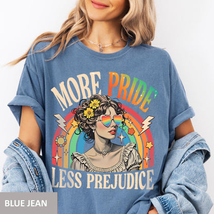 More Pride Less Prejudice Shirt, LGBTQ Shirt, Proud Ally Shirt, Pride Month Shirt, LGBTQ Sweatshirt, LGBTQ Gift, Pride Parade, Lesbian Shirt