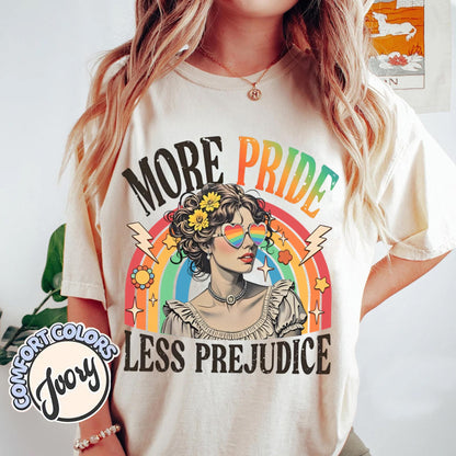 More Pride Less Prejudice Shirt, LGBTQ Shirt, Proud Ally Shirt, Pride Month Shirt, LGBTQ Sweatshirt, LGBTQ Gift, Pride Parade, Lesbian Shirt