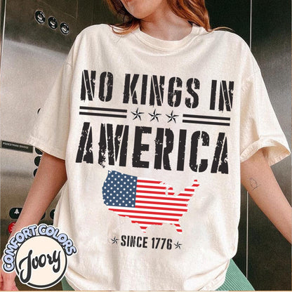Comfort Colors® No Kings In America Shirt, Anti-Trump Shirt, Protest Shirt, Democracy Tees, Gift for Anti-MAGA, Patriotic Tee, Liberal Shirt