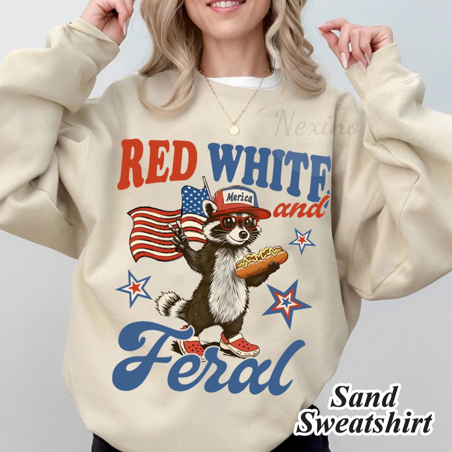 Funny 4th of July Shirt, Feral Raccoon Tee Shirt Feral Girl, Red White and Feral Shirt, Independence Day, America Shirt Tee, Patriotic Shirt