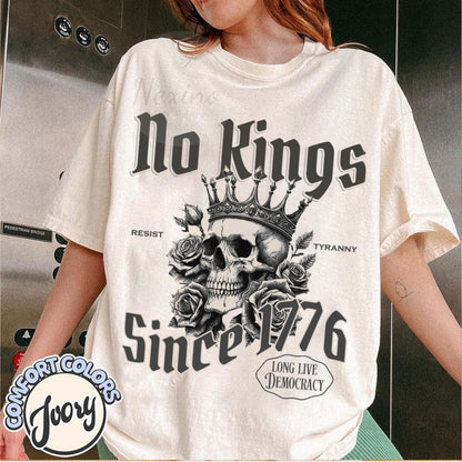Comfort Colors® No Kings In America Shirt, Anti-Trump Shirt, Protest Shirt, Democracy Tees, Gift for Anti-MAGA, Patriotic Tee, Liberal Shirt