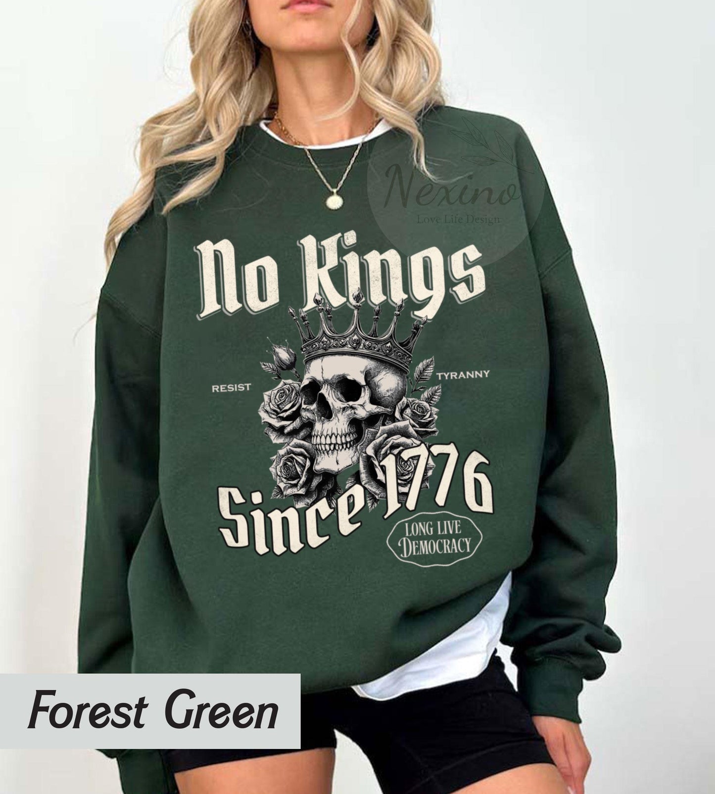 Comfort Colors® No Kings In America Shirt, Anti-Trump Shirt, Protest Shirt, Democracy Tees, Gift for Anti-MAGA, Patriotic Tee, Liberal Shirt