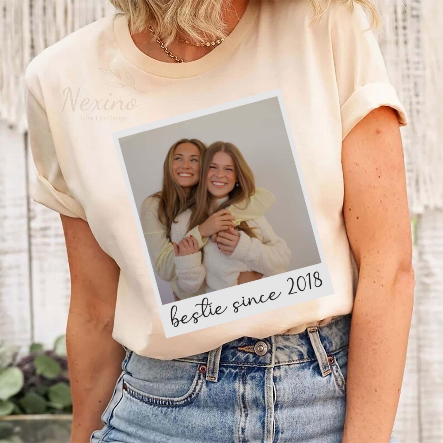 Custom Bestie Bootleg Shirt, Best Friend Bootleg Rap Tee, BFF Birthday Gift Ideas, Vintage Polaroid Custom Photo Shirt