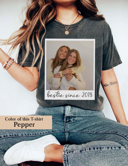 Custom Bestie Bootleg Shirt, Best Friend Bootleg Rap Tee, BFF Birthday Gift Ideas, Vintage Polaroid Custom Photo Shirt