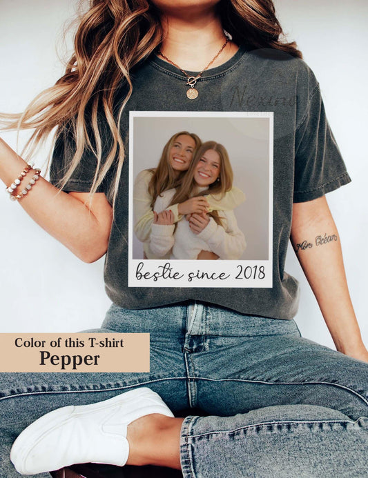 Custom Bestie Bootleg Shirt, Best Friend Bootleg Rap Tee, BFF Birthday Gift Ideas, Vintage Polaroid Custom Photo Shirt