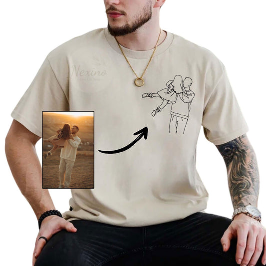 Custom Photo Portrait Shirt For Dad, Father's Day Shirt, Personalized Dad Portrait Shirt, Fathers Day Gifts, Dad Birthday Gift, Gift for Husband, Him