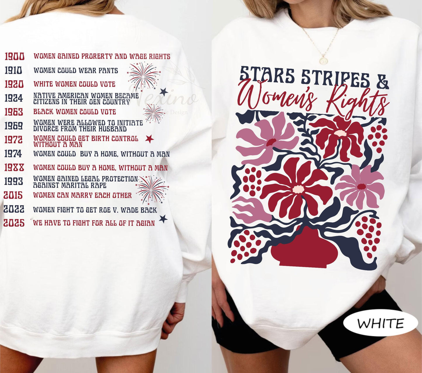 Stars Stripes And Women's Rights Shirt, Independence Day Tee, Feminist Shirt, Social Justice Shirt, Patriotic Women Gift, Equal Rights Shirt