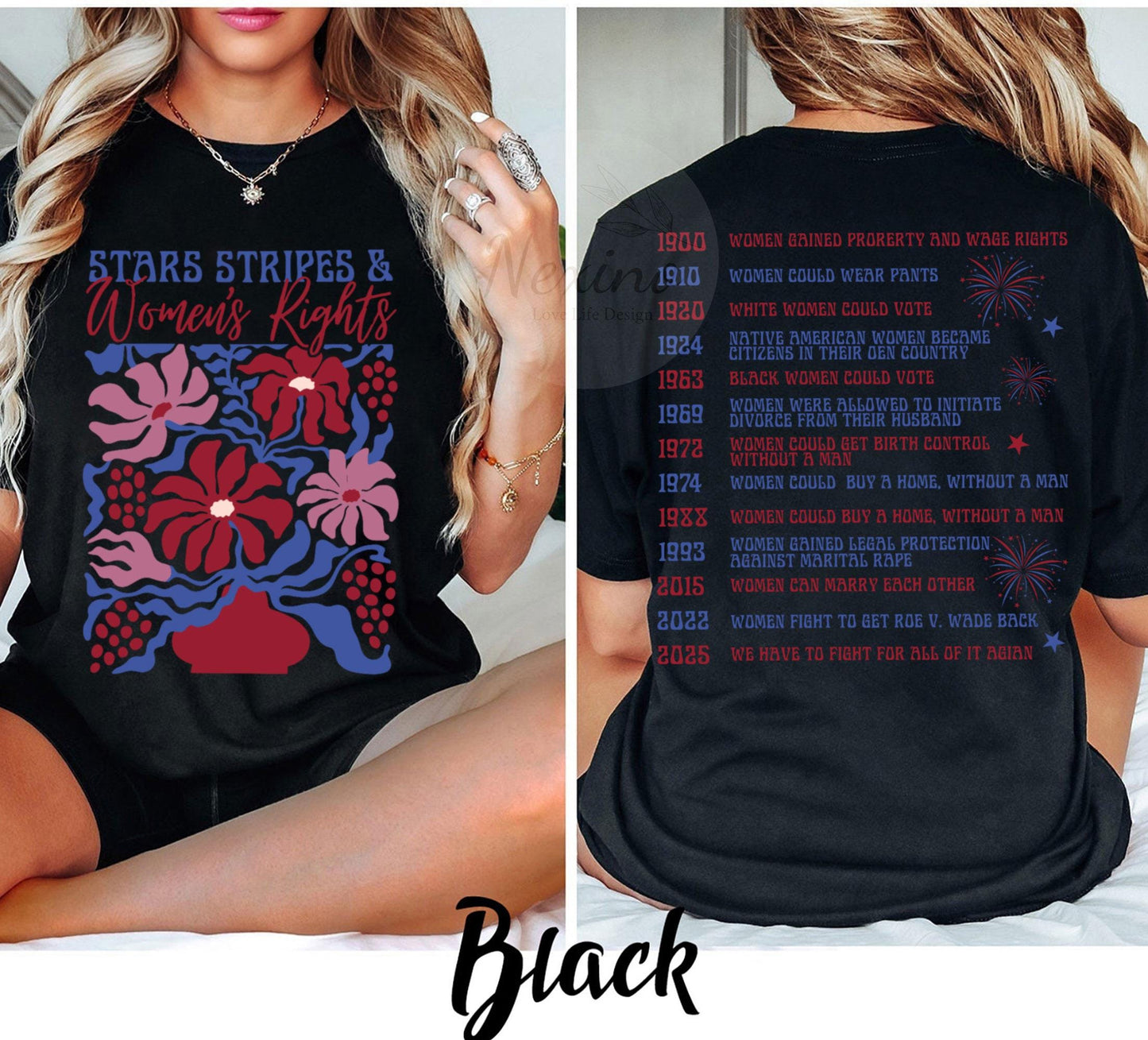 Stars Stripes And Women's Rights Shirt, Independence Day Tee, Feminist Shirt, Social Justice Shirt, Patriotic Women Gift, Equal Rights Shirt
