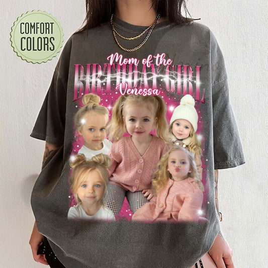 Mom of The Birthday Girl Shirt, Matching Family Personalized T Shirts, Custom Bootleg Mom Shirt, Gift Ideas 30 Year Old Women