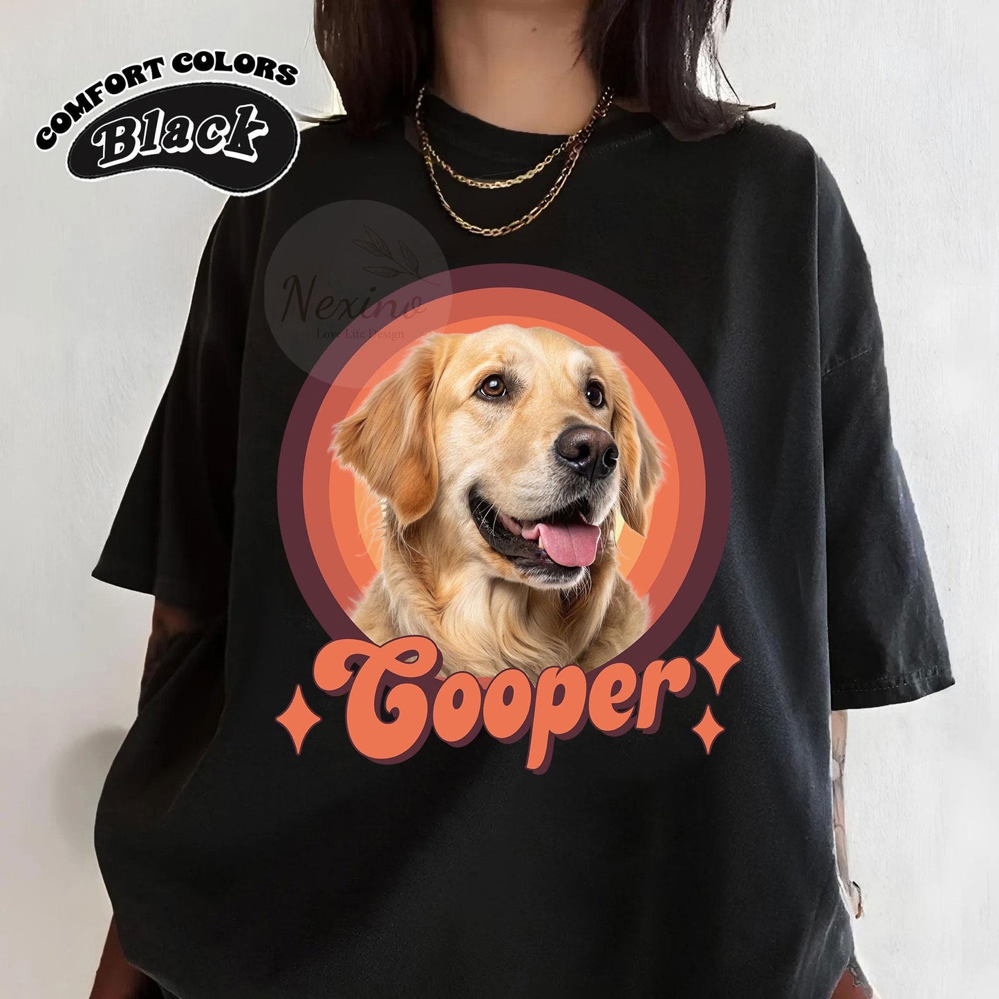 Custom Vintage Pet Unisex T-shirt, Pet Photo + Name Custom Personalized Dog, Shirts for Humans, Custom T-shirt, 90's Dog Owner Shirt