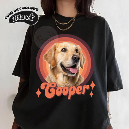 Custom Vintage Pet Unisex T-shirt, Pet Photo + Name Custom Personalized Dog, Shirts for Humans, Custom T-shirt, 90's Dog Owner Shirt