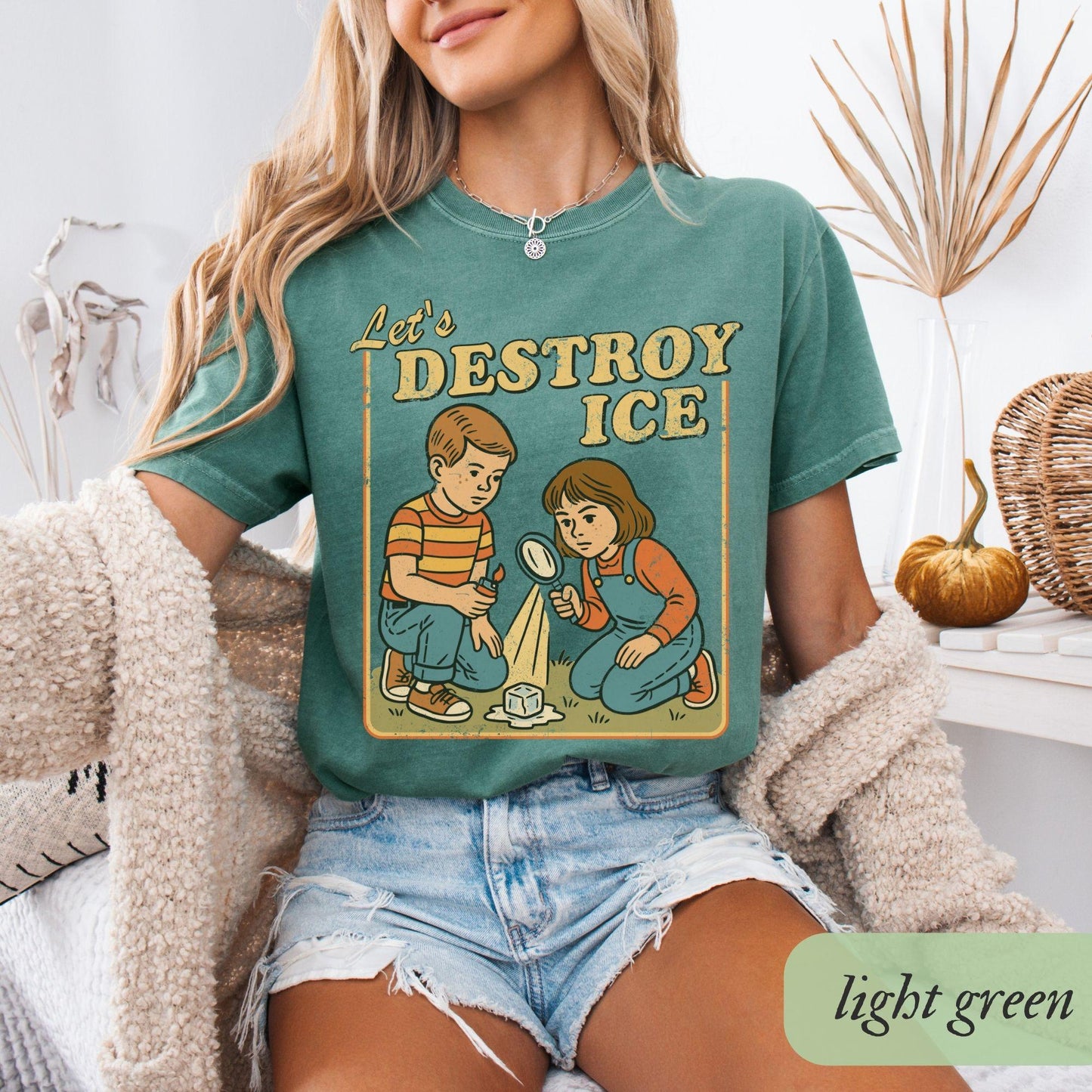 Let's Destroy Ice Shirt, Fuck ICE T-Shirt, Subtle Abolish ICE Comfort Colors Tee, Pro Immigration Ally, Human Rights Anti Trump FDT Protest