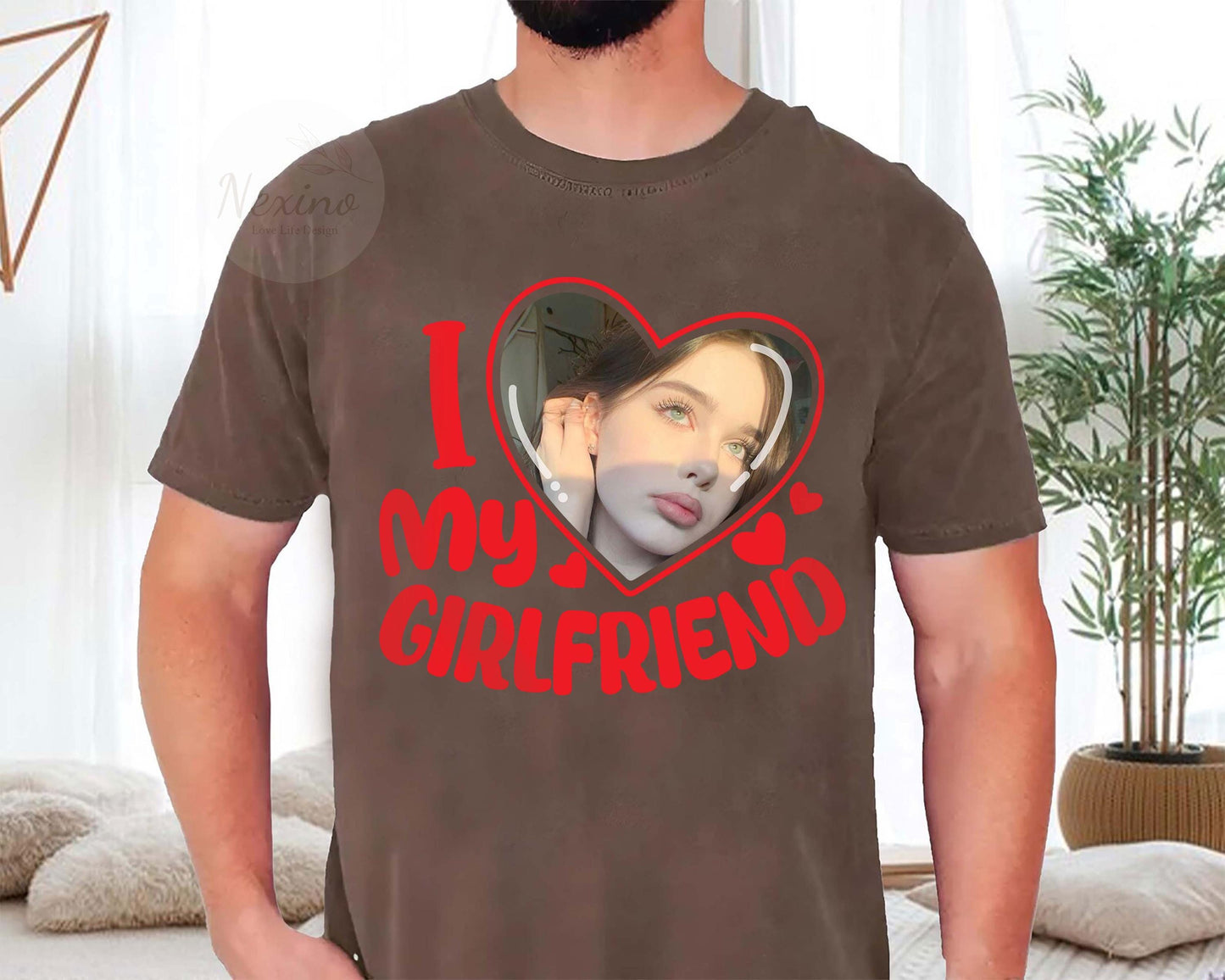 I Love My Girlfriend Shirt Custom Photo, Girlfriend Shirt, Custom Face Girlfriend Bootleg Shirt, Valentine Gift Girlfriend Custom Picture