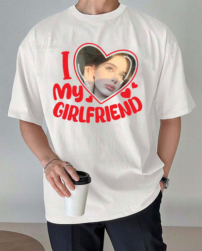 I Love My Girlfriend Shirt Custom Photo, Girlfriend Shirt, Custom Face Girlfriend Bootleg Shirt, Valentine Gift Girlfriend Custom Picture