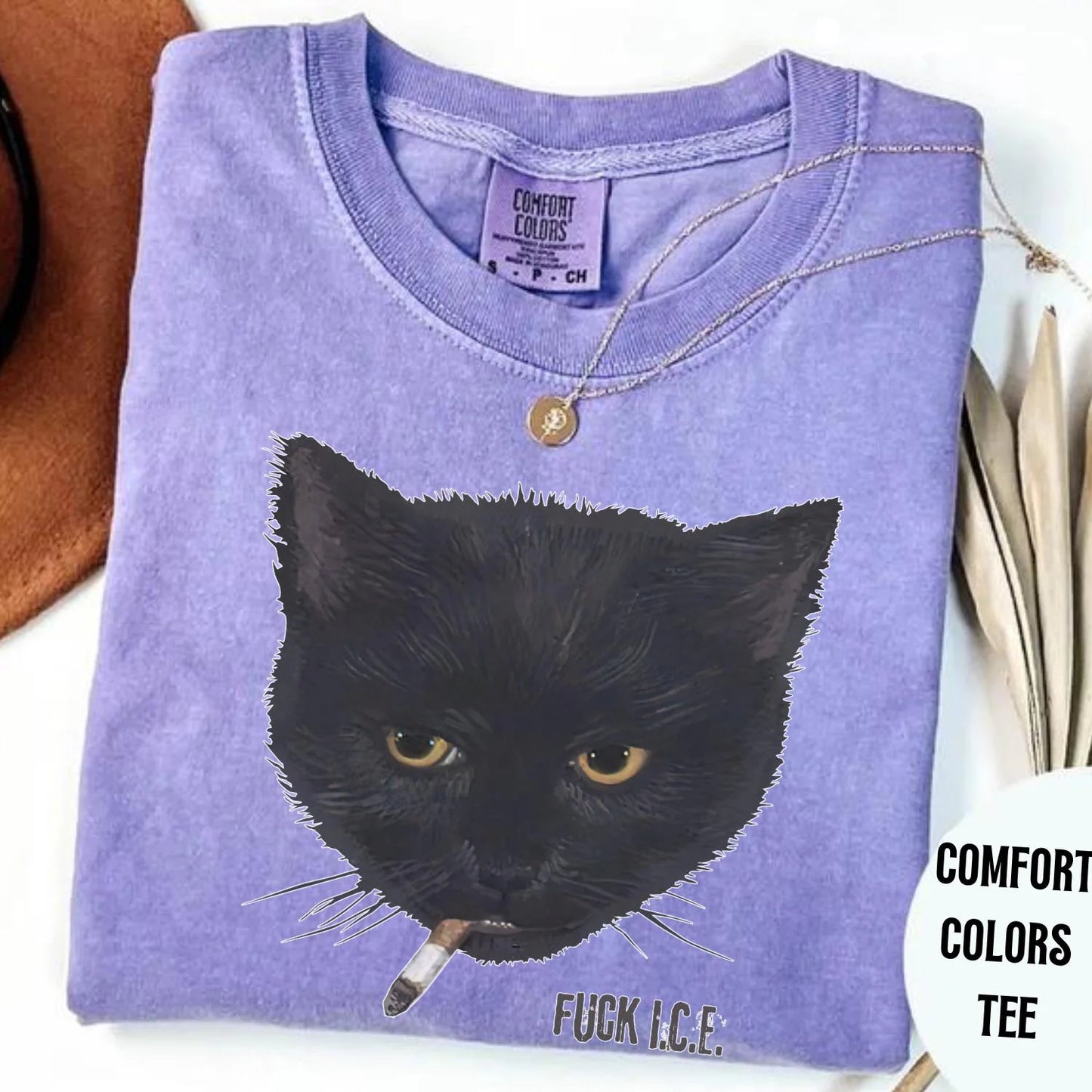 Fuck ICE Smoking Cat Shirt, Anti Trump Tshirts, Protest Shirt, Fuck Donald Trump, Unisex Comfort Colors Fuck Trump Shirt