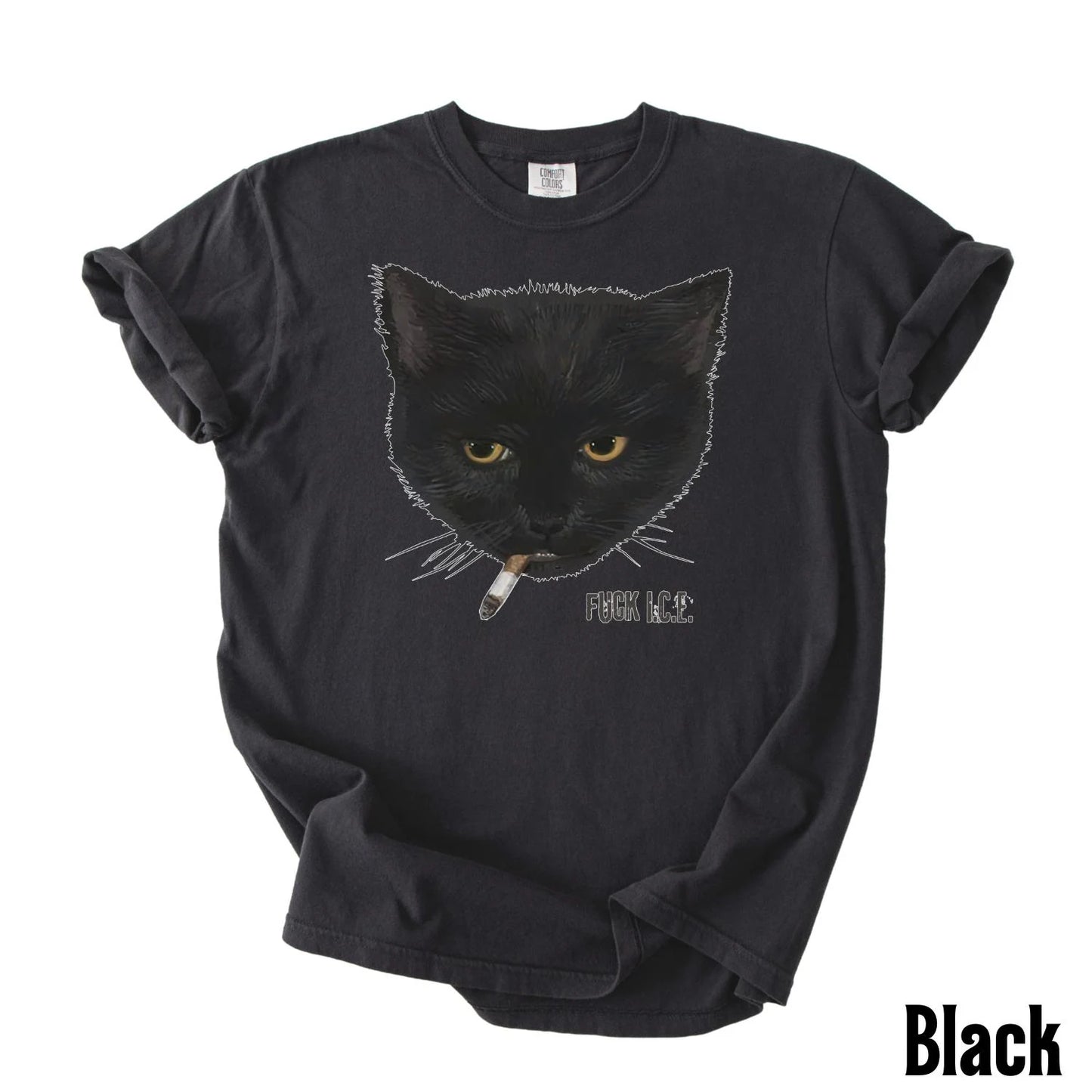 Fuck ICE Smoking Cat Shirt, Anti Trump Tshirts, Protest Shirt, Fuck Donald Trump, Unisex Comfort Colors Fuck Trump Shirt