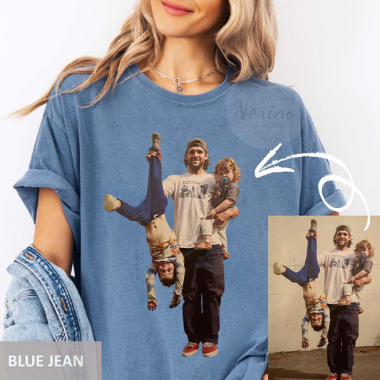 Custom Photo Shirt for Dad, Father's Day Tshirt, Personalized Dad Portrait Shirt, Fathers Day Gifts, Dad Birthday Gifts, Gift for Husband