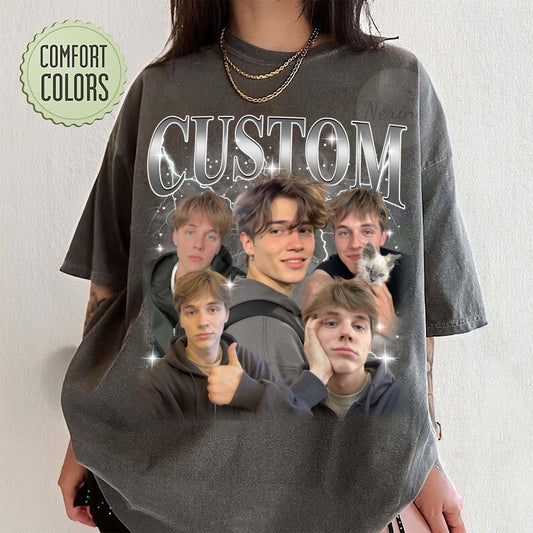 Custom Boyfriend Shirt, Girlfriend Comfort Colors Shirt, Face Shirt, Bachelorette Surprise, Personalized Birthday Bootleg Gift, Group Shirt