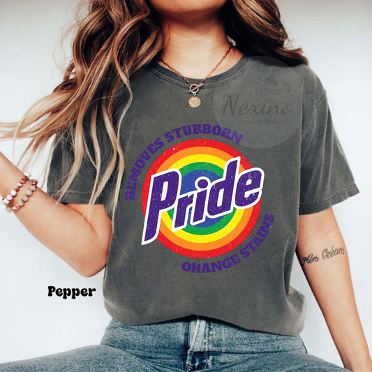 Removes Stubborn Orange Stains Pride T Shirt, Funny Anti Trump LGBTQ Tee, Fuck Trump, Progressive Political Feminist T-Shirt, Pride Shirt